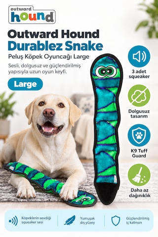 Outward Hound Durablez Snake Dayanıklı Sesli Ve Dolgusuz Yılan Peluş Köpek Oyuncağı Large