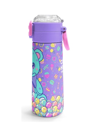 Coral High Kids Milka Şeker Ayıcık Desenli Pipetli Ve Direkt İçim Çelik Termos 500 Ml 38105 Su Yeşili