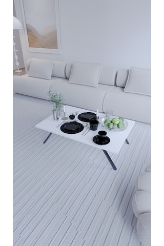 Toprak Katlanabilir Dikdörtgen Modern Yer Sofrası Laptop Masası