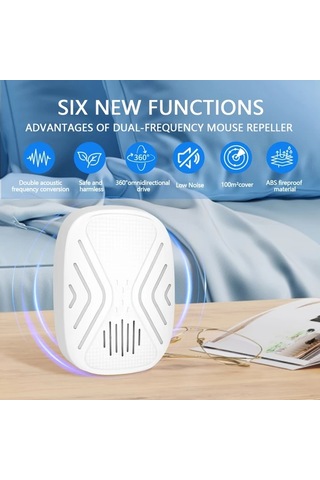 Xuweiwei 6 Adet Hotu Ultrasonik Kemirgen Kovucu Cift Frekansli Fare Kovucu Ev Garaj Dukkan Icin