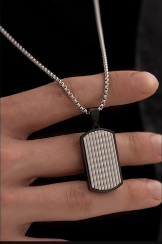 Osmanlı Gümüş Dövme Asker Künyesi Model Erkek Çelik Kolye Gümüş