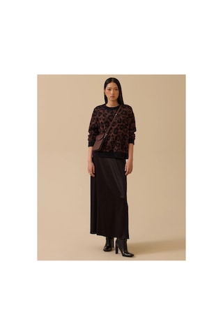Seçil Leopar Desenli Triko Kazak Kahverengi - 838309318 Kahverengi