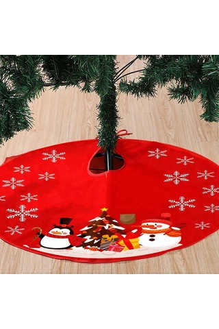 Noel Ağacı Eteği 90 Cm Noel Dekoratif Ağaç Örtüsü Noel Ağacı Örtüsü Kırmızı Noel Ağacı Eteği Noel Ağacı Eteği