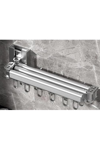 Çamaşır Kurutma Ve Elbise Sergileme Saklama Aparatı,360 Dönebilen Katlanabilir Alüminyum Duvar Montajı, Banyo Mağaza İşletme Ve Balkon İçin 1000'li Set 82913381