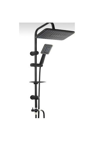 Hybrid Siyah Yağmurlama Tepe Duş Seti Siyah