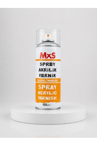 Mxs Akrilik Parlak Vernik Spreyi 400 Ml Şeffaf Koruyucu Son Kat 0000 Parlak Vernik