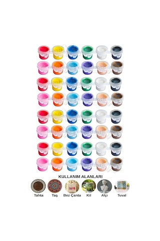 Akrilik Boya 3 Ml 12 Renk 4 Paket Mini Küçük Akrilik Boya Taş Ahşap Seramik Tuval Alçı Tuval Etkinlik Boyama Sanatsal