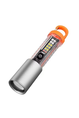Fenerix HS-2302 Şarjlı Taktik Çakarlı Asker Polis El Feneri 1000 Lümen Beyaz - Gri