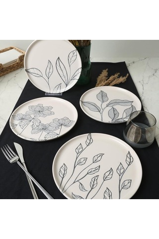 Lexroo Leaf Traces Nordıc Pasta Tabağı 22 Cm 4 Adet / 22881-82-83-85 Çok Renkli