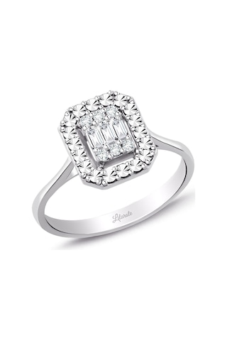0.15 Ct. Modern Tasarım Baget Kare Tektaş Yüzük