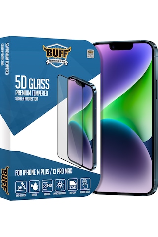 Buff Apple iPhone Uyumlu 14 Plus - 2x5d Ekran Koruyucu + Şeffaf Kılıf + Lens Koruyucu Glass