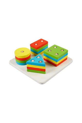 Wood Ahşap Geometrik Şekil Yerletirme Tablası Oyuncak