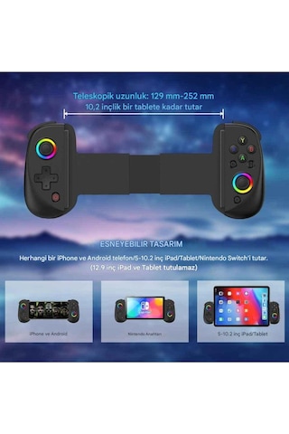 Bsp-d8 Bluetooth 5.2 Android/Apple Uyumlu iOS Tablet Telefon Mobil Telefon Tutucu Joystick Gamepad
