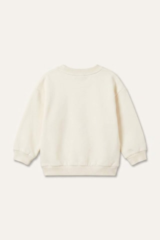 Defacto Bisiklet Yaka Fiyonk Detaylı Ecru Sweatshirt Kız Bebek I1017a526auer100 Ekru-er100