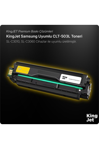 Kingjet Samsung Uyumlu Clt-y503l Yüksek Kapasiteli Sarı Yellow Çipli Uyumlu Toner Sl-c3010dw