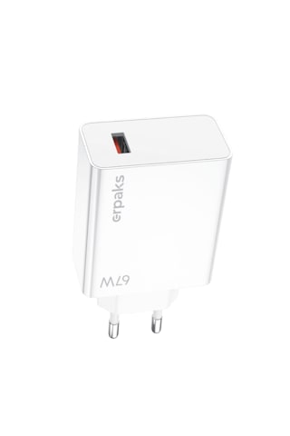 Erpaks 67w Usb-a Hizli Sarj Adaptoru Ve Usb-a/type-c Kablo Beyaz