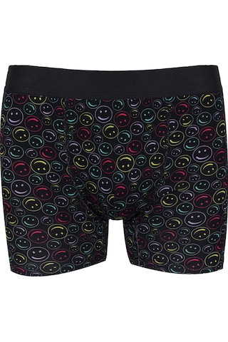 Koza İç Giyim Erkek Tekli Desenli Pamuklu Boxer 9175 Siyah - Sarı
