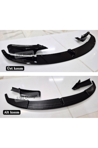 Bmw F30 Ön Lip Ek 3 Parça Parlak Siyah 2012-2018 M Tampon Uyumlu