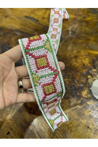 105x4 Cm Kaneviçe Desenli Şerit Dikiş Aksesuarı