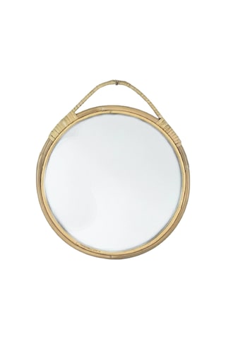 Suntek Yuvarlak Duvar Aynası Rattan Çerçeve 11 '' Yuvarlak Bej