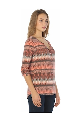 Bulalgiy Kadın Çok Renkli Trend Desen Baskılı Bluz - Bga049548
