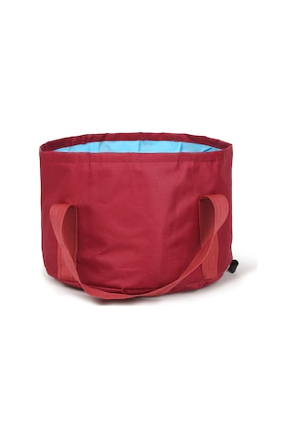 Yifomall Kırmızı Çekirdekli Katlanabilir Seyahat Ayak Yıkama Çantası - 80 C Isı Dayanıklı Polyester + Peva Materyal Kırmızı