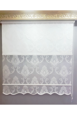 1.Kalite N11 Özel Osmanlı Motifli Çift Mekanizmalı Tül Stor Perde