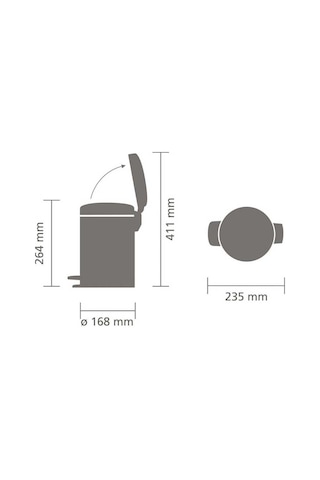 Çöp Kovası, Pedallı, Soft, 3lt - Paslanmaz Çelik Paslanmaz Çelik