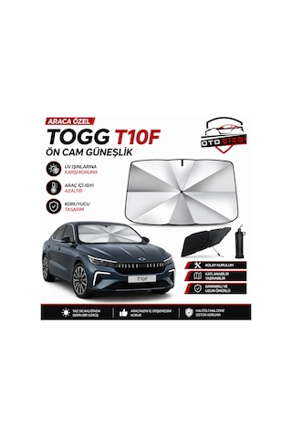Togg T10f Şemsiye Tip Ön Cam Güneşliği Katlanabilir Uv Korumalı Araç Cam Güneşlik
