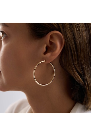 14k Altın Halka Küpe 1.8 Mm 5.5 Cm T14318 Renkli