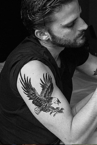 Büyük Boy Kartal Geçici Dövme Siyah