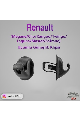 Renault Uyumlu Güneşlik Klipsi Megane / Clio / Kangoo / Twingo / Laguna / Master / Safrane