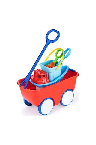 Erdem Toys Gezgin Vagon Oyun Seti Balıkçı Tekneli Kovalı - Kırmızı