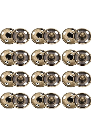 Bronz Dikmeli Çıt Çıt Düğme Takım 15mm 100 Adet