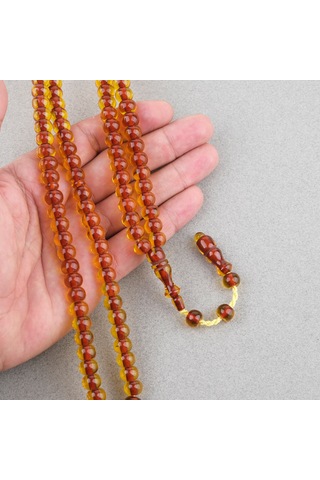 Ateş Kehribar 99luk Namaz Tesbih Tekerlek Kesim 9x7mm Tesbih