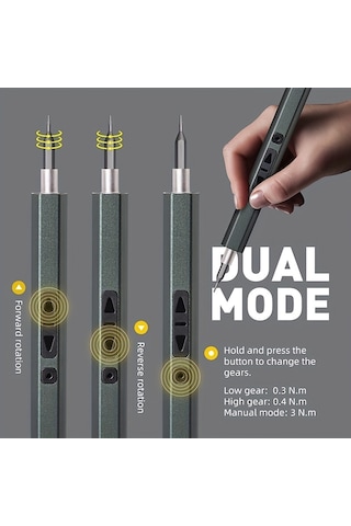 Tcherchi LJ11043 66 In 1 Arada Hassas Küçük Akülü USB Şarjlı Tornavida Seti