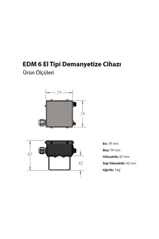 Manyetik Alma Cihazı 80 80 90 Mm El Tipi Demanyetize Cihazı, 220v 70va, Dar Alanlar İçin