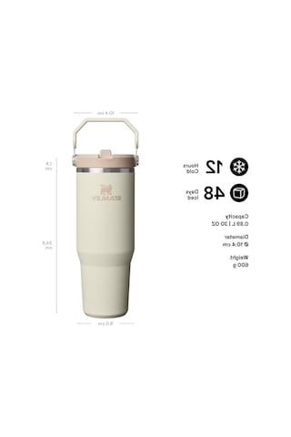 Pipetli Termos Bardak, 0.89 L Kapasite, Pratik Taşıma İçin Uygun Açık Ahşap