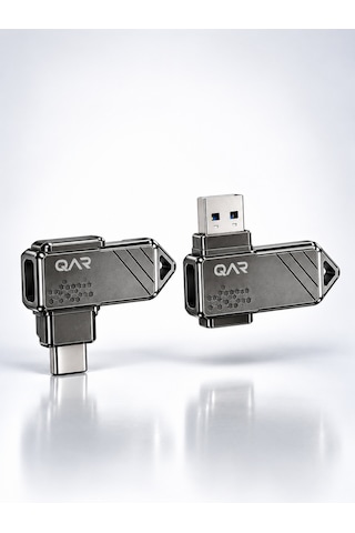 Qar Usb 3.0 Type-c Otg Siyah 128 Gb Metal Flash Bellek