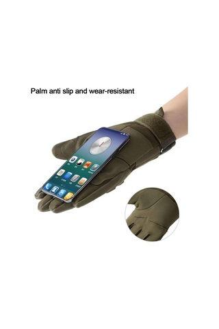 Taktik Tam Parmak Dokunmatik Eldiven-motosiklet-bisiklet-spor-outdoor-eldiven Xl-haki