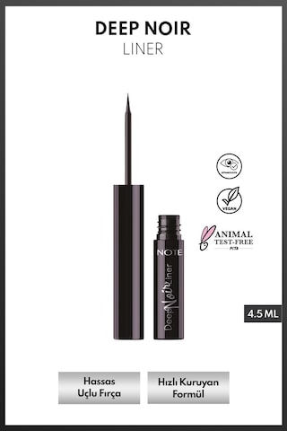 Note Deep Noir Liner Uzun Süre Kalıcı Likit Dipliner Siyah