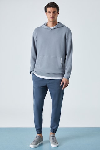 Grimelange SUSTAINY Erkek Oversize Kapüşonlu Uzun Kollu Gri Sweatshirt