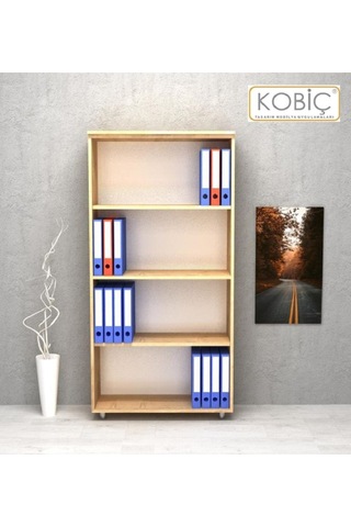 Kobiç Ofis Dosya Dolabı Raflı Suntalam Dolap 70x35x150cm Meşe Meşe