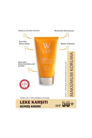 W-Lab Cosmetics Sun Cream Güneş Kremi Spf 50+ 50 ML