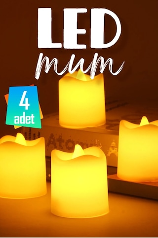 8 Adet Mat Beyaz Mini Led Mum Seti Pilli Dumansız Alevli Ledli Dekoratif Yapay Mum Dekor Işığı Beyaz
