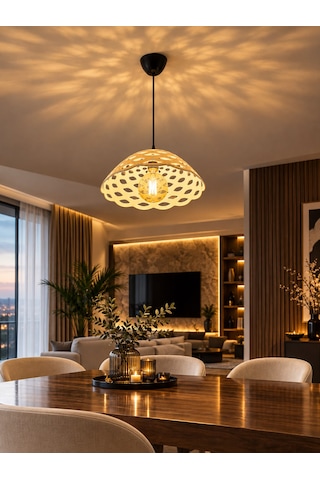 Modern Görünümlü Şık Tekli Beyaz Sarkıt Salon, Mutfak, Oturma Odası, Çocuk Odası, Yatak Odası Avize Siyah Duy