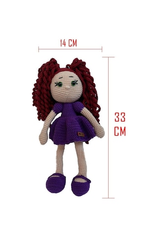 Amigurumi Organik Oyuncak-uyku Arkadaşı -örme Mor Bebek
