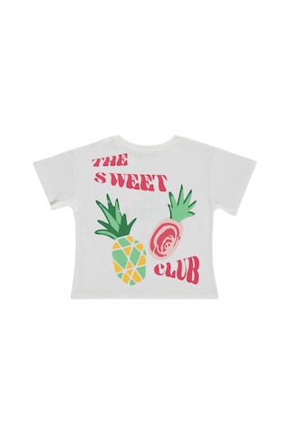 Civil Girls Ananas Baskılı 2-5 Yaş Tişört - Ekru