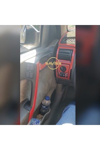 Opel Astra G uyumlu Kırmızı Full Set,Torpido Konsol Kaplama, Maun Kaplama (Kırmızı)