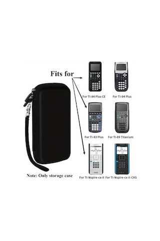 Honeybeeshop Texas Instruments Tı 84 Plus Ce Tı 83 Plus Ve Casio Fx 9750gıı İcin Siyah Eva Grafik Hesap Makinesi Kilifi Kalem Kablolar Depolama